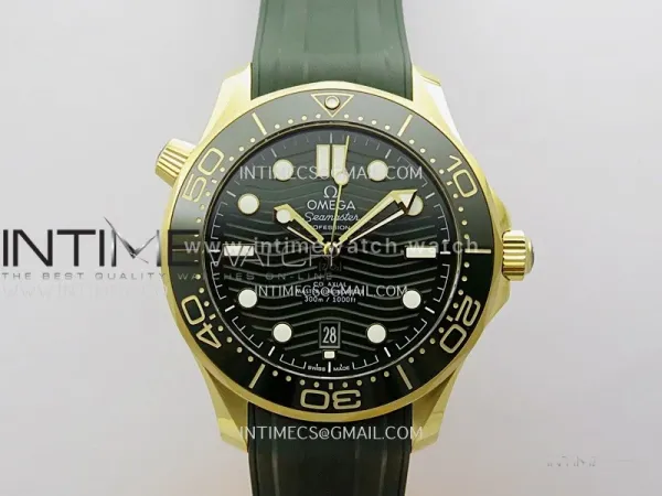 2018 Seamaster Diver 300M Green Ceramic Bezel YG VSF 1:1 Best Edition Green Dial On Green Rubber Strap A8801