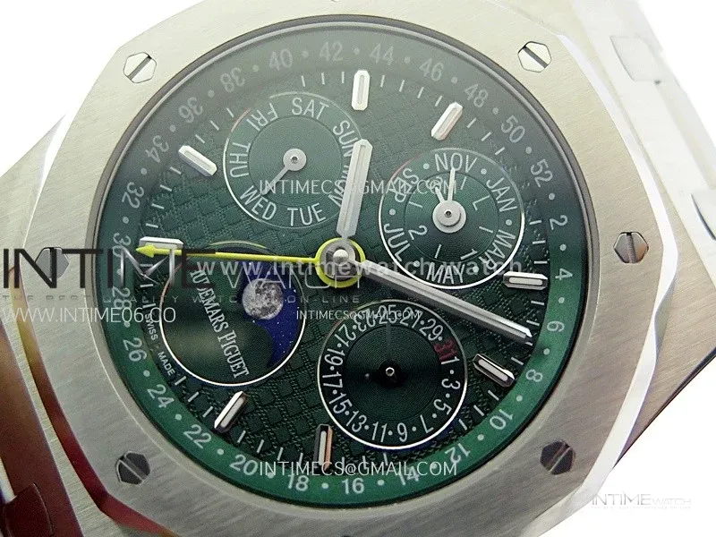 Royal Oak 41mm Complicated 26574 SS BBS Best Edition Green Dial on SS Bracelet A5134
