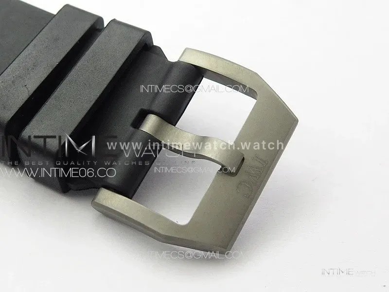 Aquatimer IW358002 SS V6S 1:1 Best Edition Black Dial White Sticks Markers on Black Rubber Strap A2824