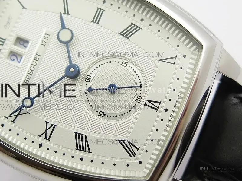 Heritage @12 big date SS HGF White Dial Black Roman Markers on Black Leather Strap A23J