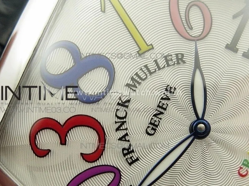 Crazy Hours Real Jumping Hour SS ABF White Dial Colorful Markers on Black Leather Strap A23J